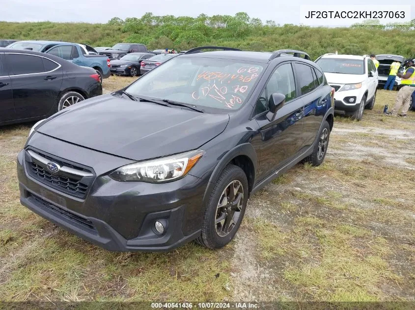 2019 Subaru Crosstrek 2.0I Premium VIN: JF2GTACC2KH237063 Lot: 40541436