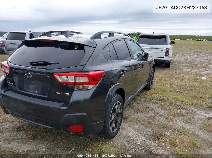 2019 Subaru Crosstrek 2.0I Premium VIN: JF2GTACC2KH237063 Lot: 40541436