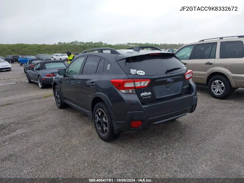 2019 Subaru Crosstrek 2.0I Premium VIN: JF2GTACC9K8332672 Lot: 40541761