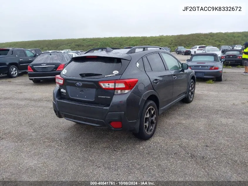 2019 Subaru Crosstrek 2.0I Premium VIN: JF2GTACC9K8332672 Lot: 40541761