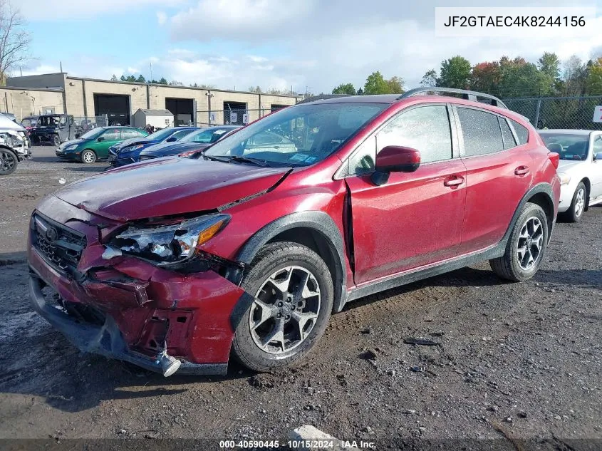 2019 Subaru Crosstrek 2.0I Premium VIN: JF2GTAEC4K8244156 Lot: 40590445