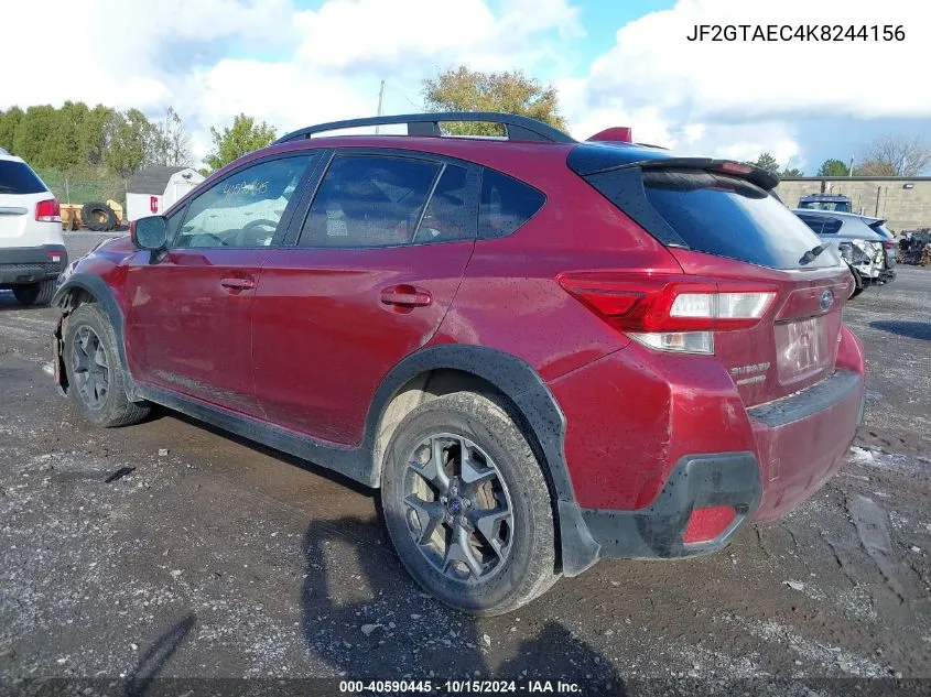 2019 Subaru Crosstrek 2.0I Premium VIN: JF2GTAEC4K8244156 Lot: 40590445