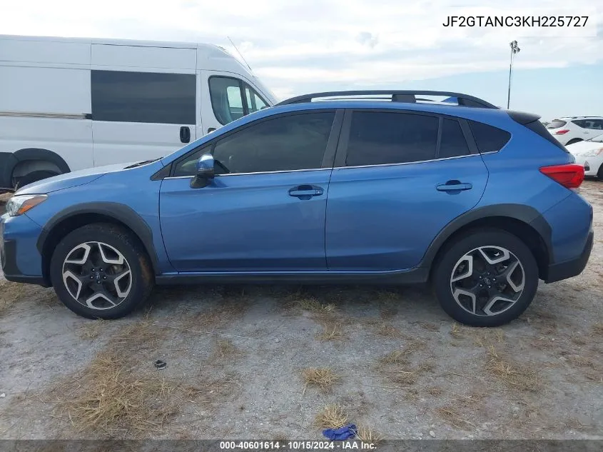 2019 Subaru Crosstrek 2.0I Limited VIN: JF2GTANC3KH225727 Lot: 40601614