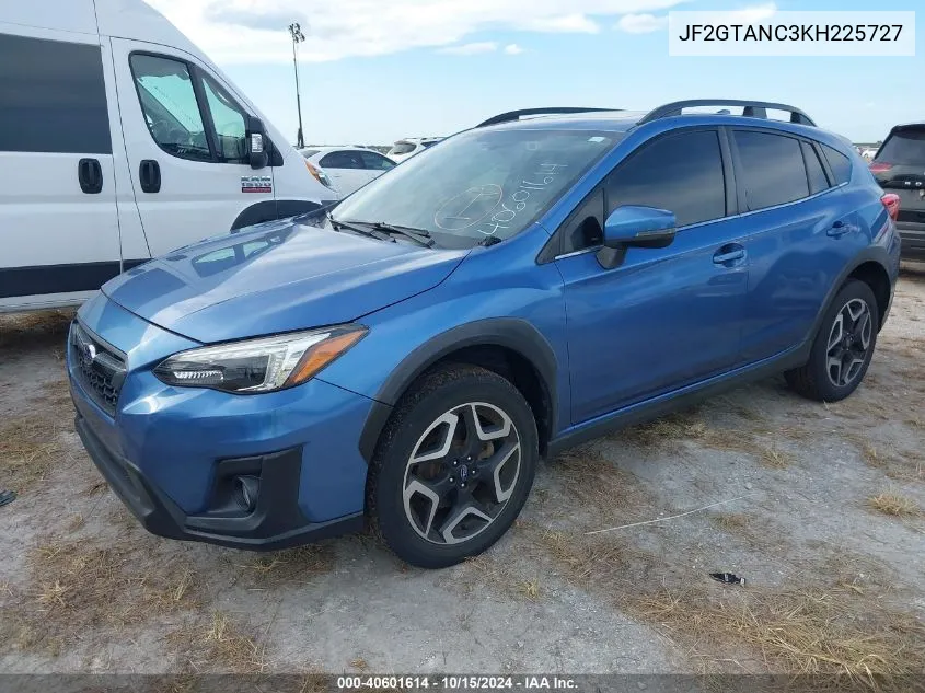 2019 Subaru Crosstrek 2.0I Limited VIN: JF2GTANC3KH225727 Lot: 40601614