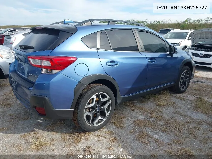 2019 Subaru Crosstrek 2.0I Limited VIN: JF2GTANC3KH225727 Lot: 40601614