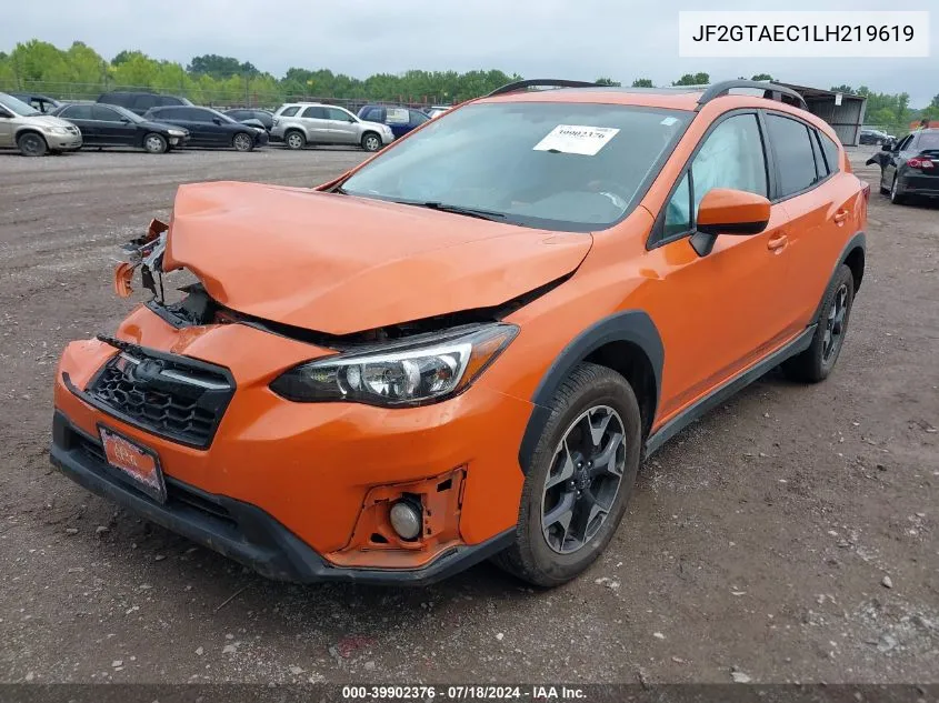 2020 Subaru Crosstrek Premium VIN: JF2GTAEC1LH219619 Lot: 39902376