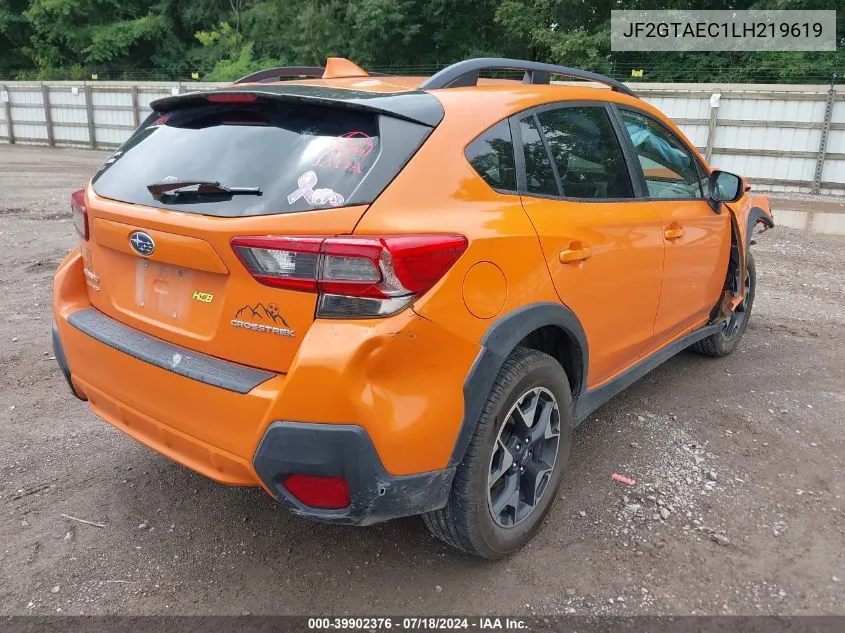 2020 Subaru Crosstrek Premium VIN: JF2GTAEC1LH219619 Lot: 39902376