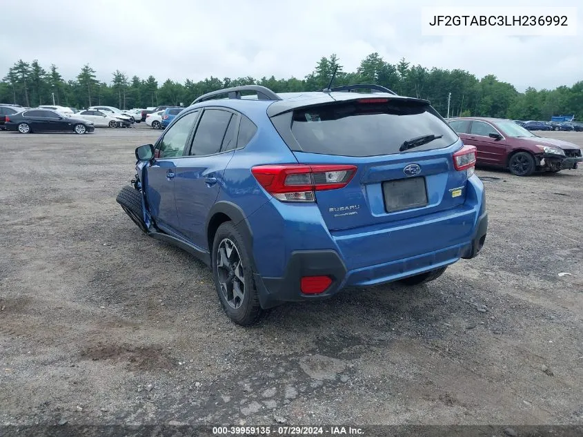 2020 Subaru Crosstrek VIN: JF2GTABC3LH236992 Lot: 39959135