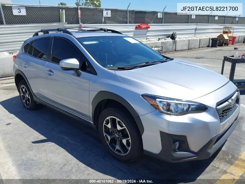 2020 Subaru Crosstrek Premium VIN: JF2GTAEC5L8221700 Lot: 40151062