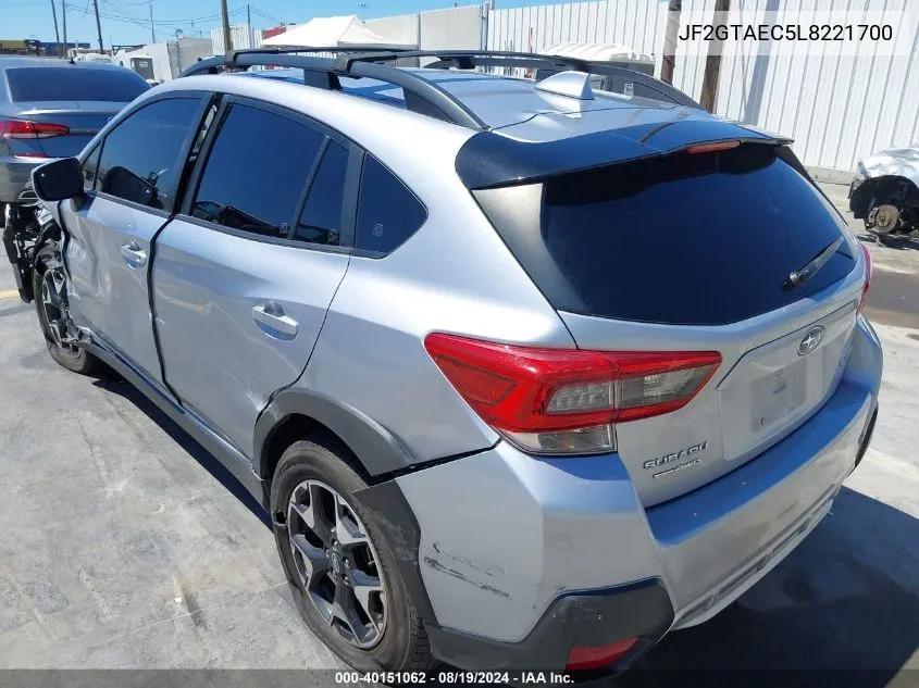 2020 Subaru Crosstrek Premium VIN: JF2GTAEC5L8221700 Lot: 40151062