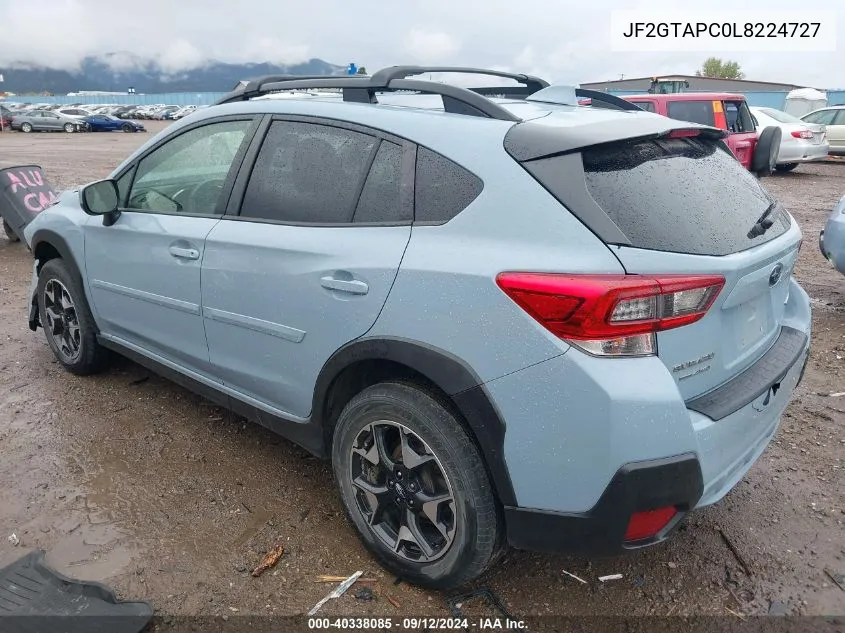 2020 Subaru Crosstrek Premium VIN: JF2GTAPC0L8224727 Lot: 40338085