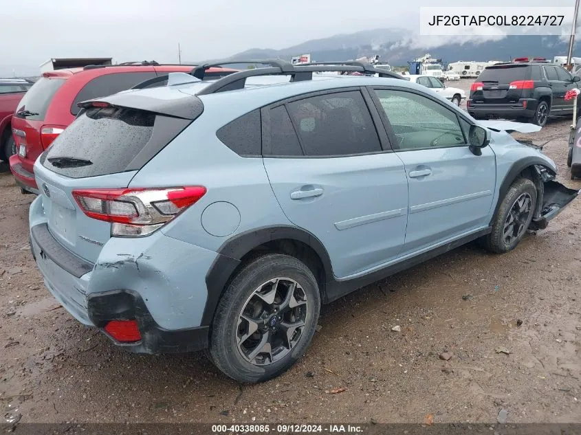 2020 Subaru Crosstrek Premium VIN: JF2GTAPC0L8224727 Lot: 40338085