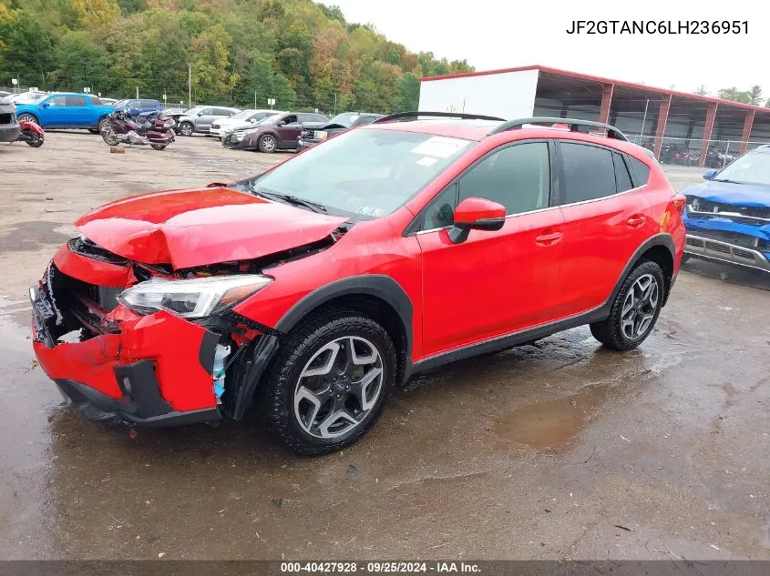 2020 Subaru Crosstrek Limited VIN: JF2GTANC6LH236951 Lot: 40427928