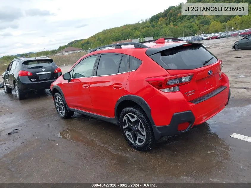 2020 Subaru Crosstrek Limited VIN: JF2GTANC6LH236951 Lot: 40427928