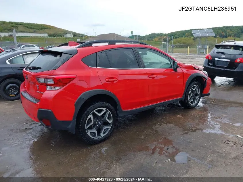 2020 Subaru Crosstrek Limited VIN: JF2GTANC6LH236951 Lot: 40427928