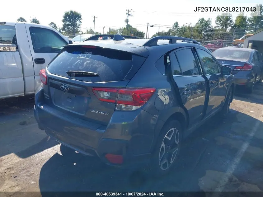 2020 Subaru Crosstrek Limited VIN: JF2GTANC8L8217043 Lot: 40539341