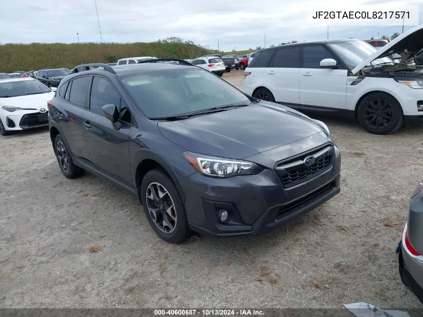 2020 Subaru Crosstrek Premium VIN: JF2GTAEC0L8217571 Lot: 40600687