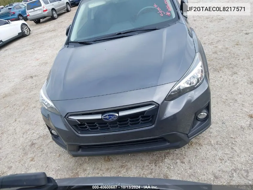 2020 Subaru Crosstrek Premium VIN: JF2GTAEC0L8217571 Lot: 40600687