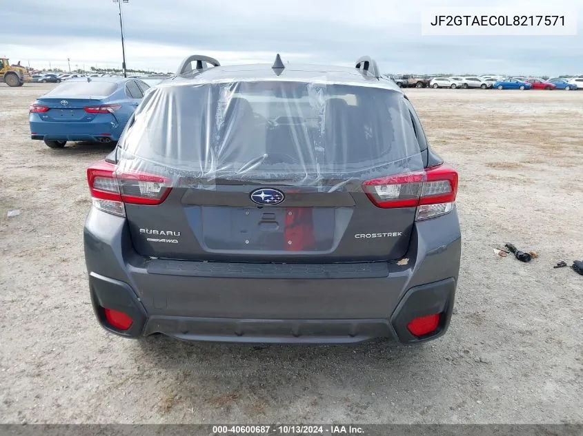 2020 Subaru Crosstrek Premium VIN: JF2GTAEC0L8217571 Lot: 40600687