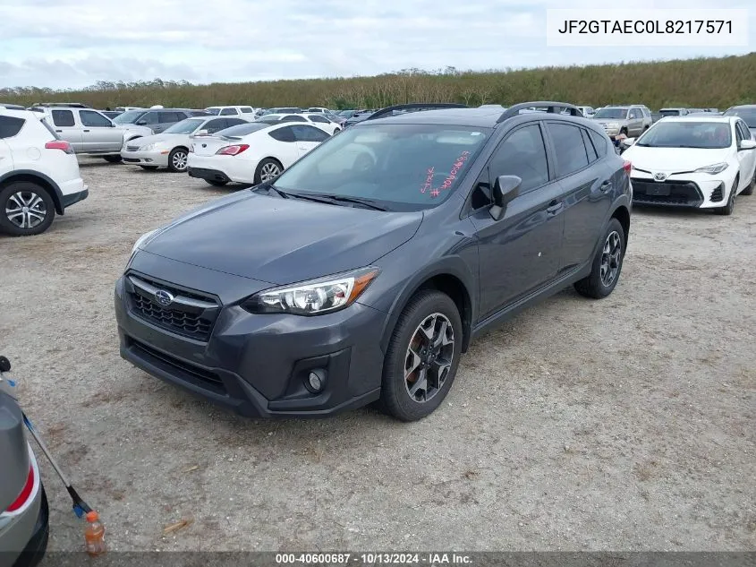 2020 Subaru Crosstrek Premium VIN: JF2GTAEC0L8217571 Lot: 40600687