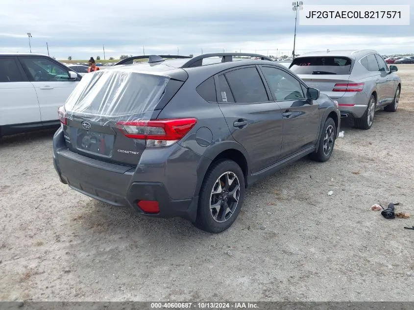 2020 Subaru Crosstrek Premium VIN: JF2GTAEC0L8217571 Lot: 40600687