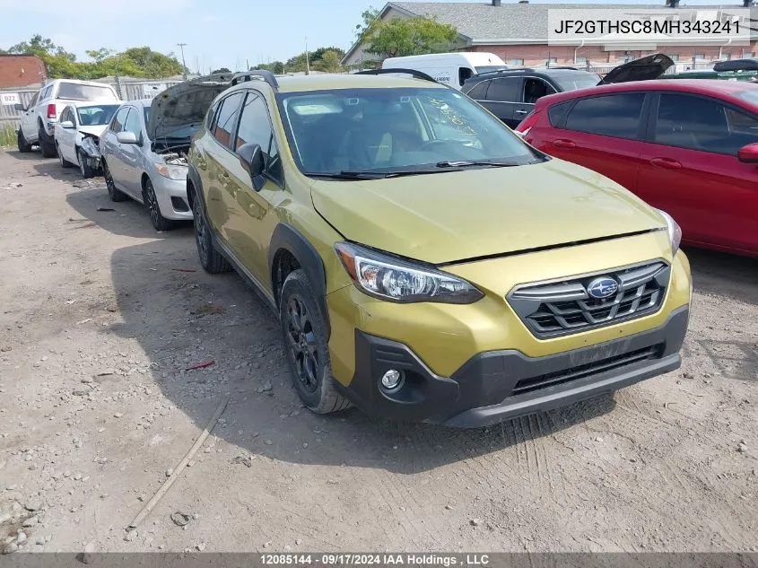 2021 Subaru Crosstrek VIN: JF2GTHSC8MH343241 Lot: 12085144