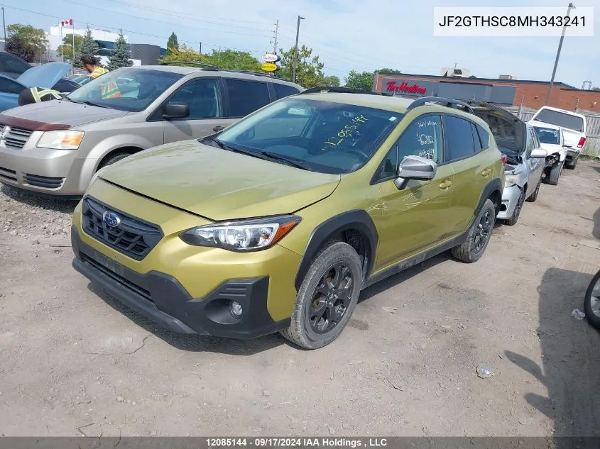 2021 Subaru Crosstrek VIN: JF2GTHSC8MH343241 Lot: 12085144