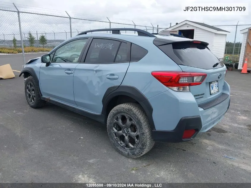 2021 Subaru Crosstrek VIN: JF2GTHSC9MH301709 Lot: 12095588