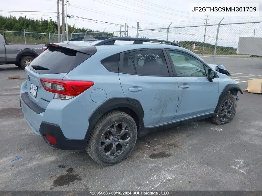 2021 Subaru Crosstrek VIN: JF2GTHSC9MH301709 Lot: 12095588