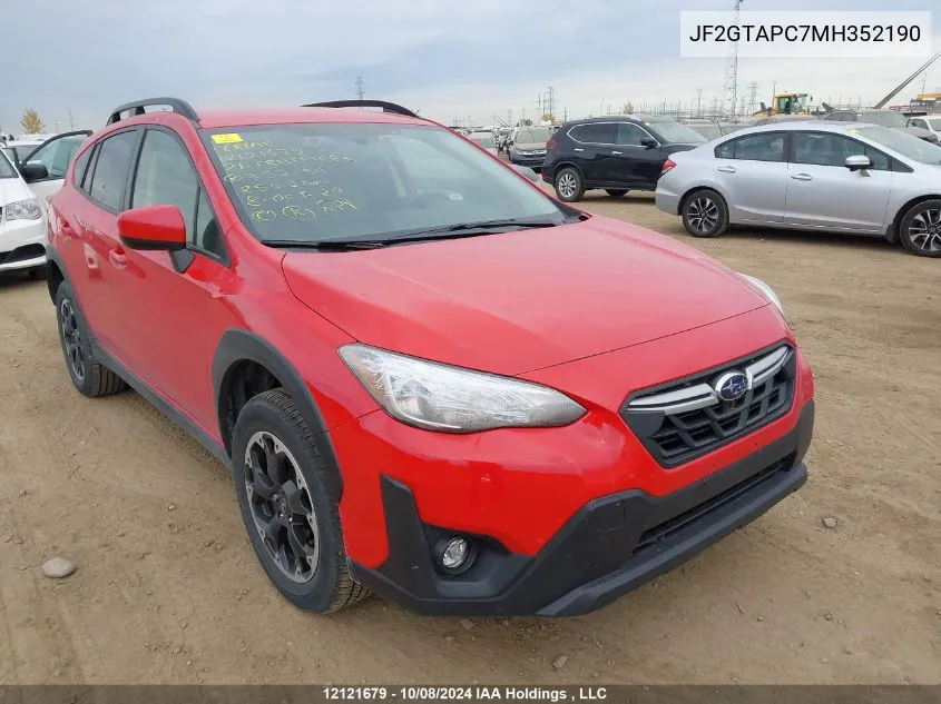 2021 Subaru Crosstrek VIN: JF2GTAPC7MH352190 Lot: 12121679