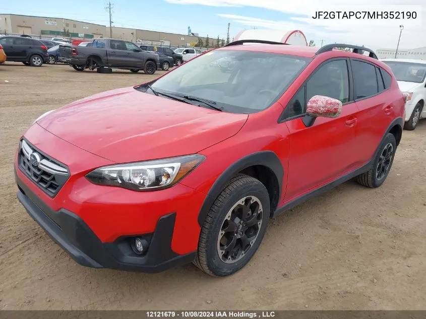 2021 Subaru Crosstrek VIN: JF2GTAPC7MH352190 Lot: 12121679