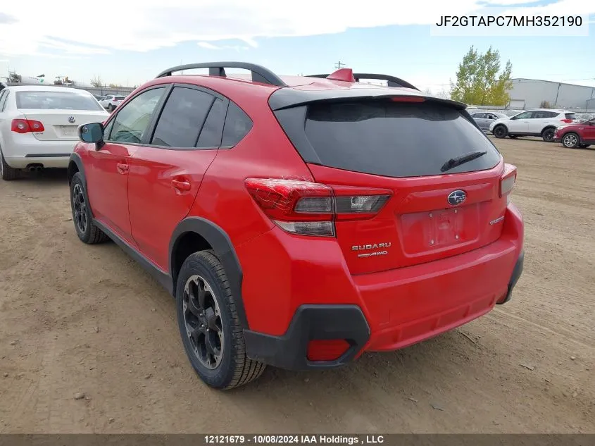 2021 Subaru Crosstrek VIN: JF2GTAPC7MH352190 Lot: 12121679