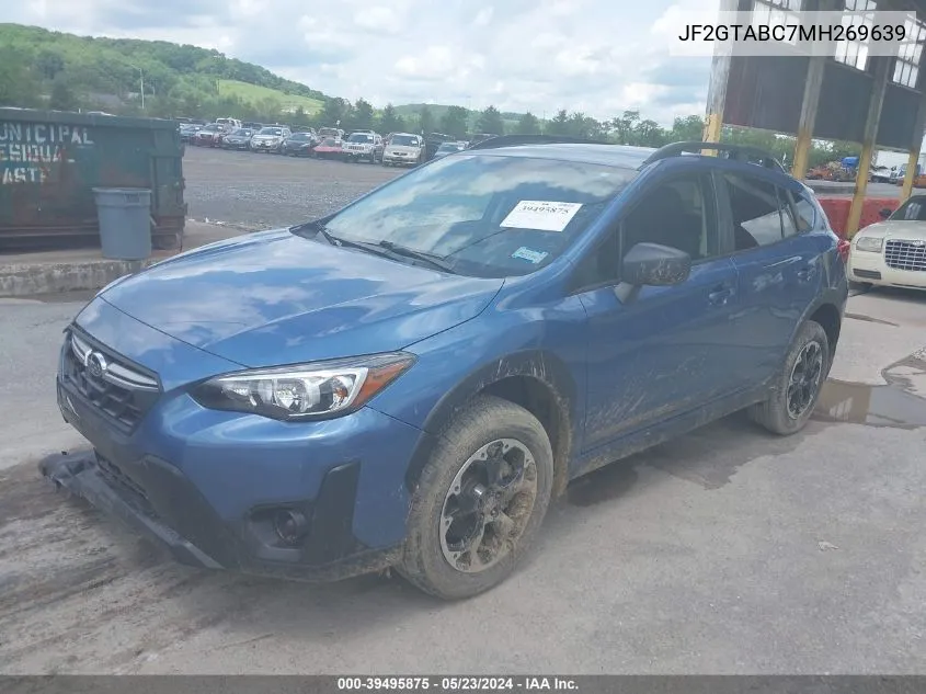 2021 Subaru Crosstrek VIN: JF2GTABC7MH269639 Lot: 39495875