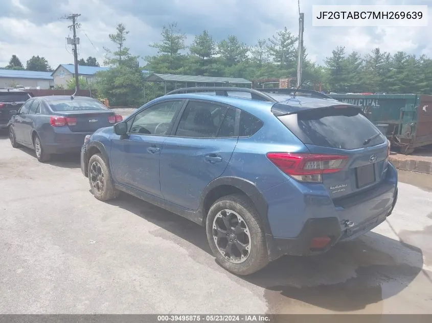 2021 Subaru Crosstrek VIN: JF2GTABC7MH269639 Lot: 39495875