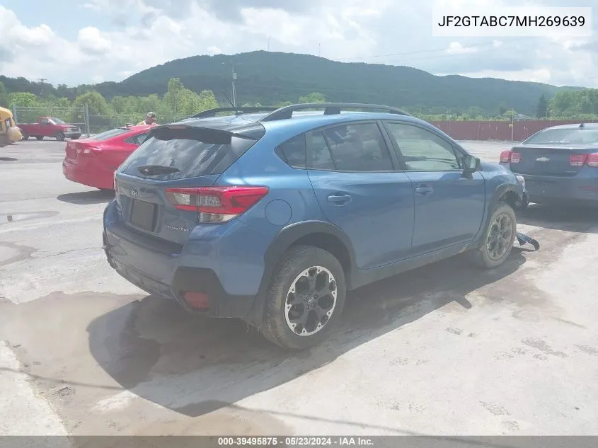 2021 Subaru Crosstrek VIN: JF2GTABC7MH269639 Lot: 39495875