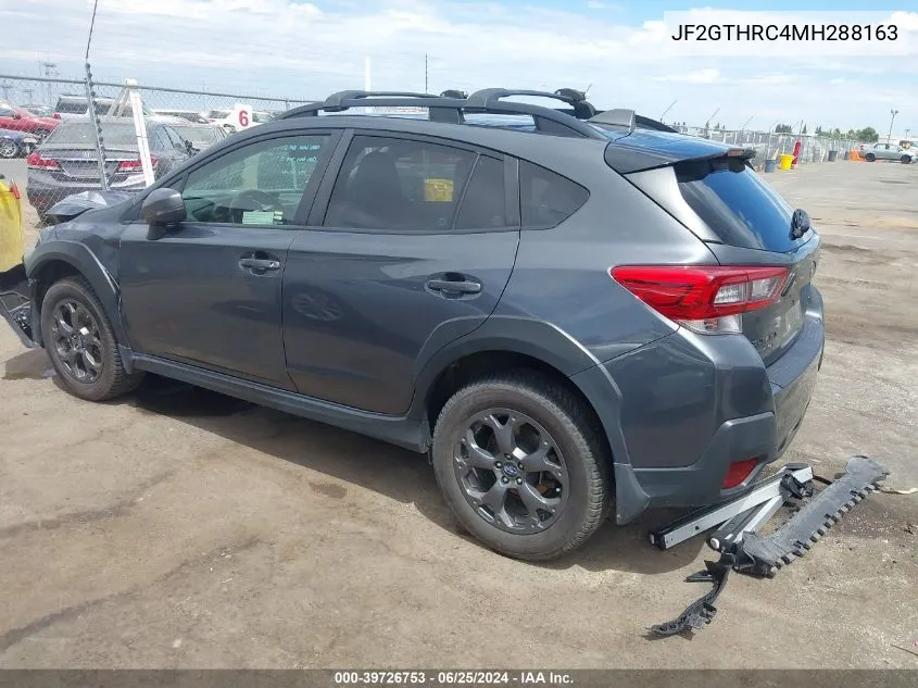 2021 Subaru Crosstrek Sport VIN: JF2GTHRC4MH288163 Lot: 39726753