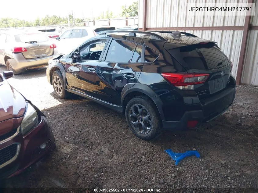 2021 Subaru Crosstrek Sport VIN: JF2GTHRC4MH247791 Lot: 39825562