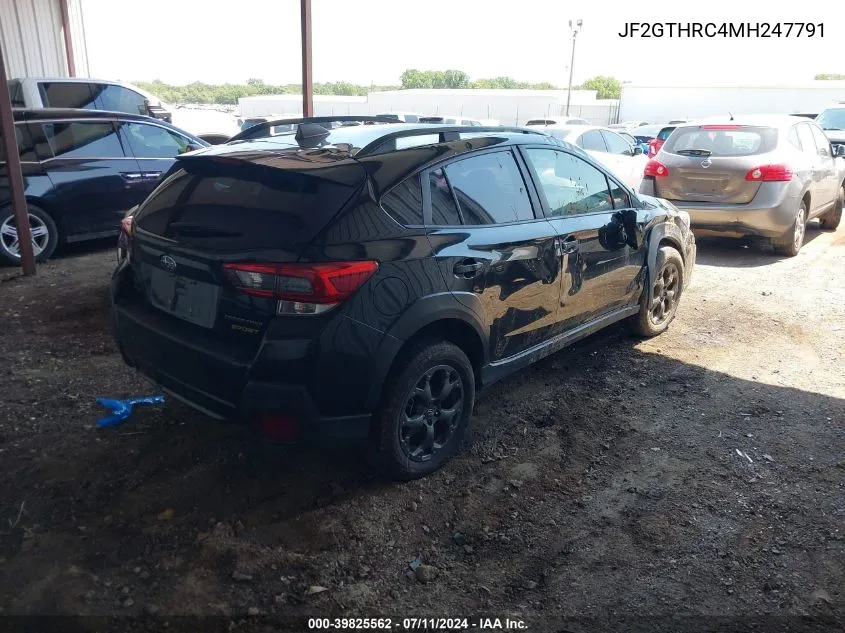 2021 Subaru Crosstrek Sport VIN: JF2GTHRC4MH247791 Lot: 39825562