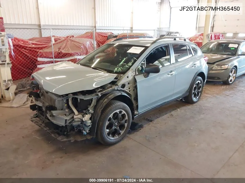 2021 Subaru Crosstrek VIN: JF2GTABC7MH365450 Lot: 39906191