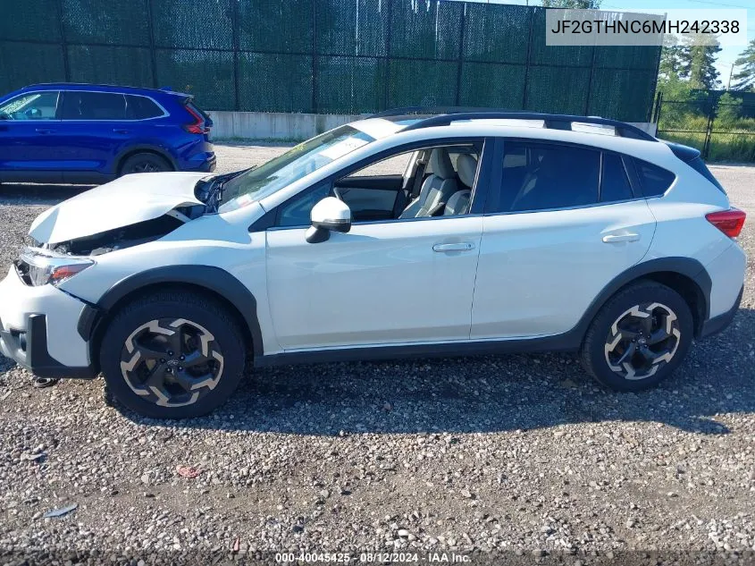 2021 Subaru Crosstrek Limited VIN: JF2GTHNC6MH242338 Lot: 40045425