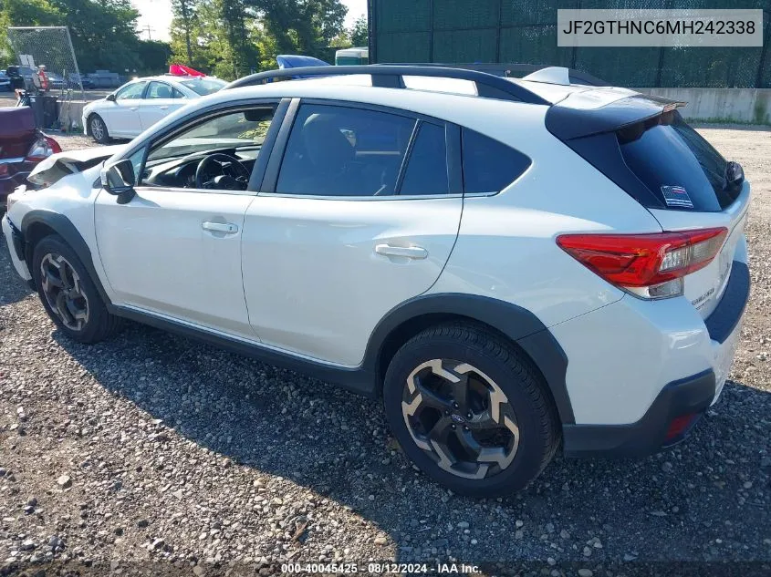 2021 Subaru Crosstrek Limited VIN: JF2GTHNC6MH242338 Lot: 40045425