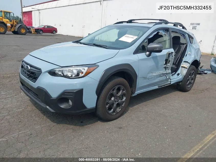 2021 Subaru Crosstrek Sport VIN: JF2GTHSC5MH332455 Lot: 40053391