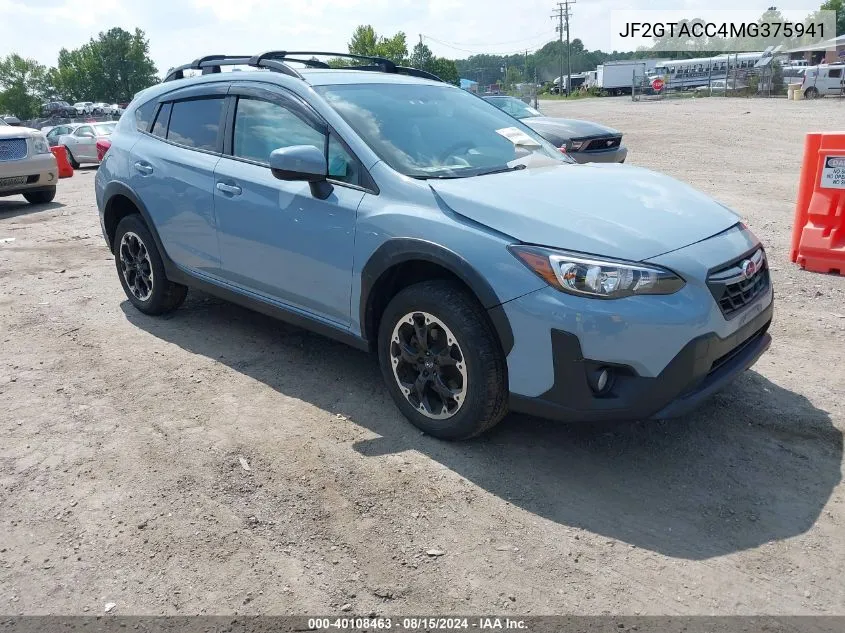 2021 Subaru Crosstrek Premium VIN: JF2GTACC4MG375941 Lot: 40108463