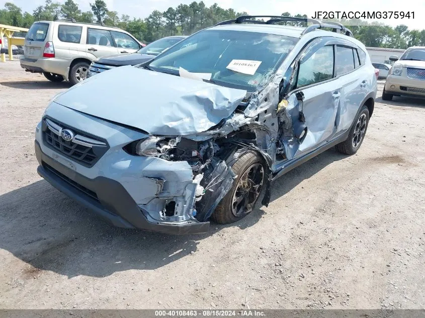 2021 Subaru Crosstrek Premium VIN: JF2GTACC4MG375941 Lot: 40108463