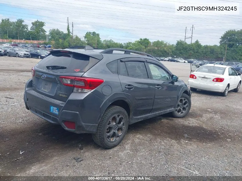 2021 Subaru Crosstrek Sport VIN: JF2GTHSC9MH324245 Lot: 40133617