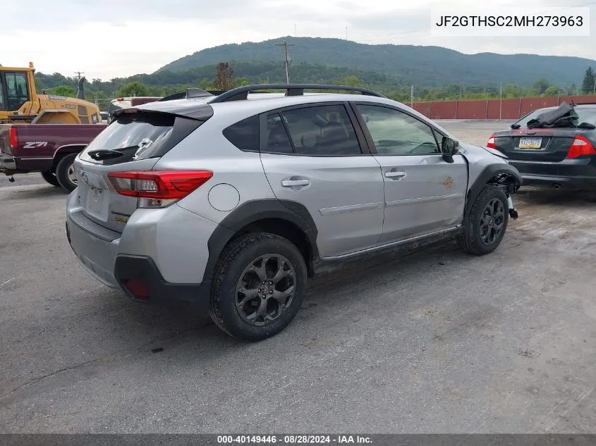 2021 Subaru Crosstrek Sport VIN: JF2GTHSC2MH273963 Lot: 40149446