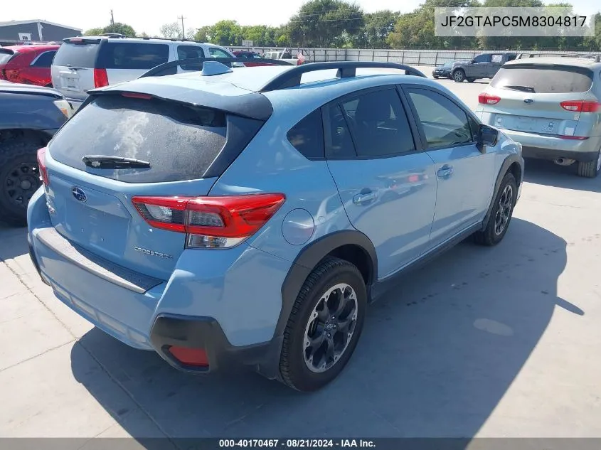 2021 Subaru Crosstrek Premium VIN: JF2GTAPC5M8304817 Lot: 40170467