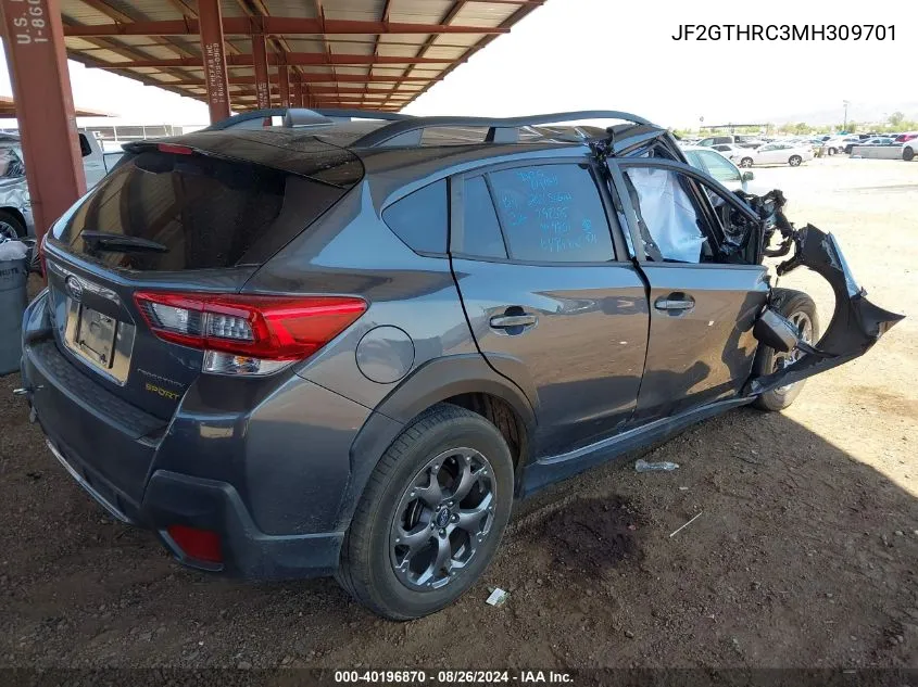 2021 Subaru Crosstrek Sport VIN: JF2GTHRC3MH309701 Lot: 40196870