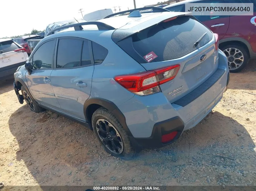 2021 Subaru Crosstrek Premium VIN: JF2GTAPC3M8664040 Lot: 40208892