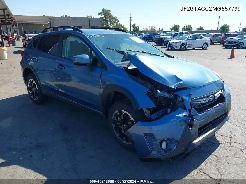 2021 Subaru Crosstrek Premium VIN: JF2GTACC2MG657799 Lot: 40212688